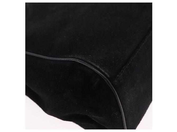 Céline Borsa CELINE in pelle scamosciata 2way Nero Oro Auth bs36188 D'oro - vista 17