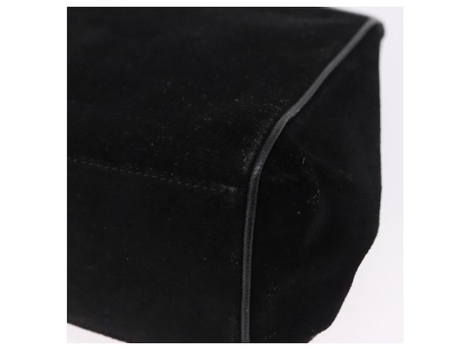 Céline Borsa CELINE in pelle scamosciata 2way Nero Oro Auth bs36188 D'oro - vista 18