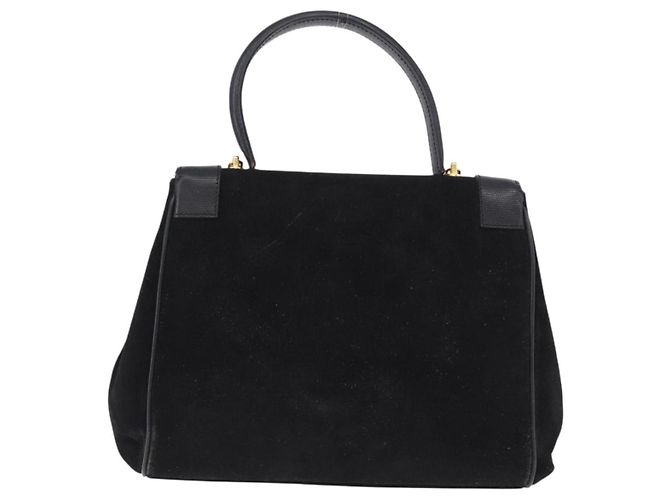 Céline Borsa CELINE in pelle scamosciata 2way Nero Oro Auth bs36188 D'oro - vista 2