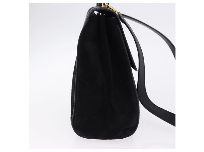 Céline Borsa CELINE in pelle scamosciata 2way Nero Oro Auth bs36188 D'oro - vista 4