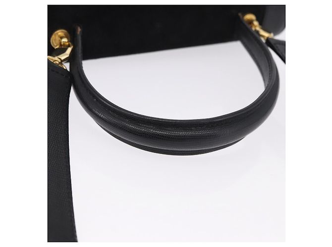 Céline Borsa CELINE in pelle scamosciata 2way Nero Oro Auth bs36188 D'oro - vista 7