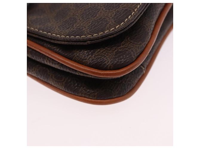 Céline Marsupio CELINE Macadam Canvas PVC Pelle Marrone Oro Auth 194626A D'oro - vista 15