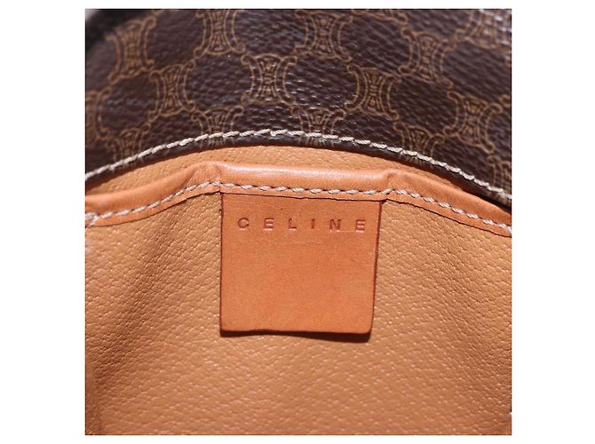 Céline Marsupio CELINE Macadam Canvas PVC Pelle Marrone Oro Auth 194626A D'oro - vista 18