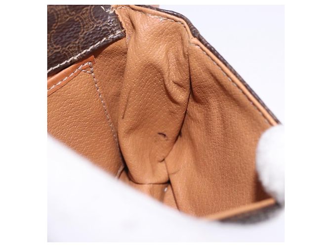 Céline Marsupio CELINE Macadam Canvas PVC Pelle Marrone Oro Auth 194626A D'oro - vista 19