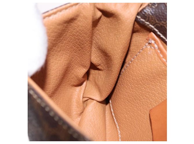 Céline Marsupio CELINE Macadam Canvas PVC Pelle Marrone Oro Auth 194626A D'oro - vista 20
