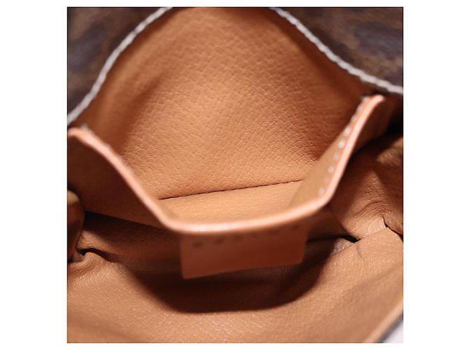 Céline Marsupio CELINE Macadam Canvas PVC Pelle Marrone Oro Auth 194626A D'oro - vista 21