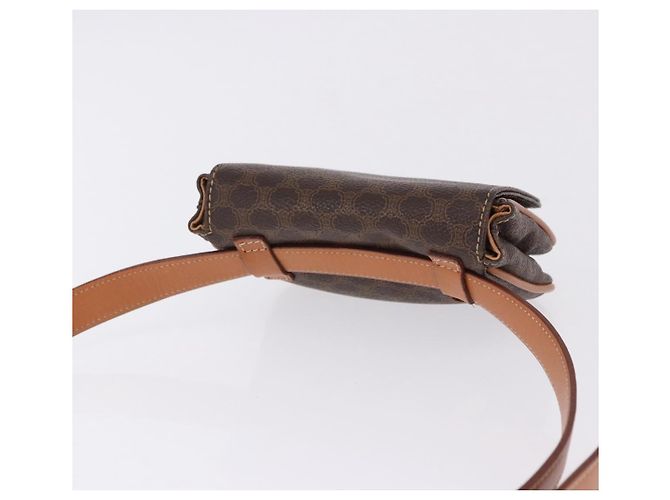 Céline Marsupio CELINE Macadam Canvas PVC Pelle Marrone Oro Auth 194626A D'oro - vista 6