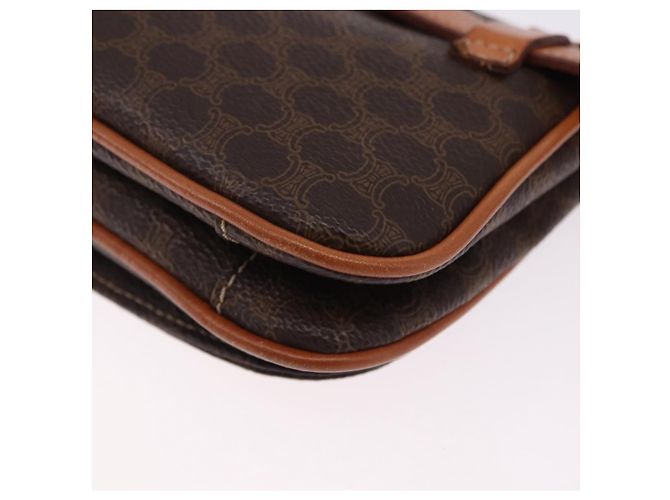 Céline Marsupio CELINE Macadam Canvas PVC Pelle Marrone Oro Auth 194626A D'oro - vista 8