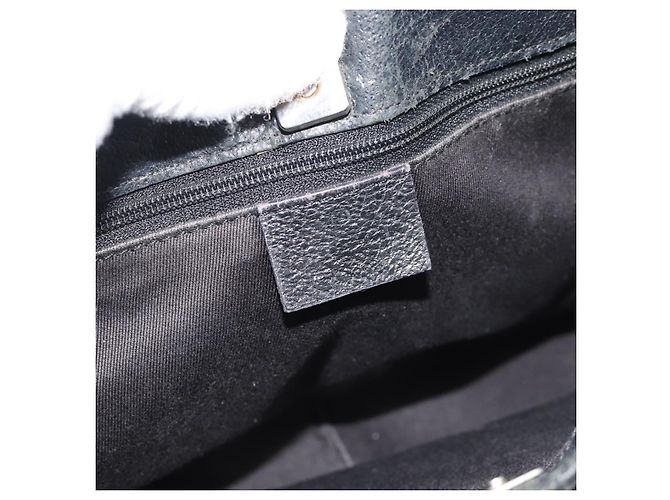GUCCI GG Canvas Shoulder Bag Black Silver 113 012 Auth 194061 Silvery - view 17