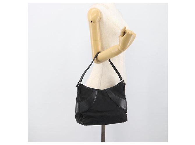 GUCCI GG Canvas Shoulder Bag Black Silver 113 012 Auth 194061 Silvery - view 21