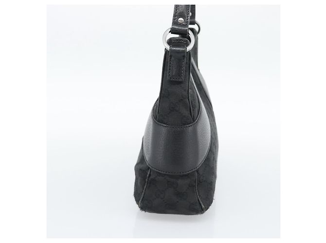 GUCCI GG Canvas Shoulder Bag Black Silver 113 012 Auth 194061 Silvery - view 4