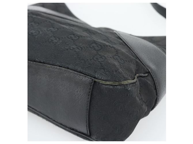 GUCCI GG Canvas Shoulder Bag Black Silver 113 012 Auth 194061 Silvery - view 9
