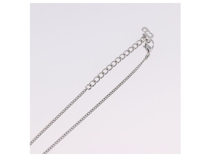 Collana Christian Dior Metallo Argento Auth ka5450 - vista 11