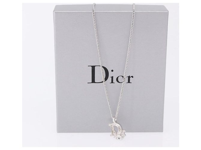 Collana Christian Dior Metallo Argento Auth ka5450 - vista 12