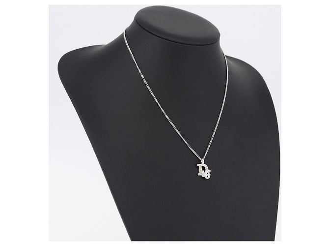 Collana Christian Dior Metallo Argento Auth ka5450 - vista 13