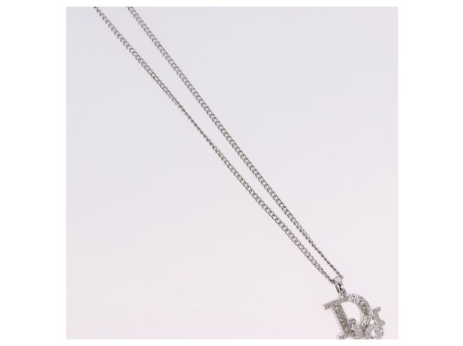 Collana Christian Dior Metallo Argento Auth ka5450 - vista 4