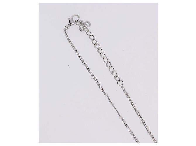 Collana Christian Dior Metallo Argento Auth ka5450 - vista 6