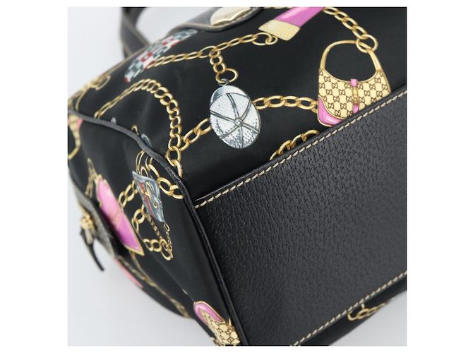 Borsa GUCCI in raso nero con finiture dorate 154180 Auth ep15224V - vista 14