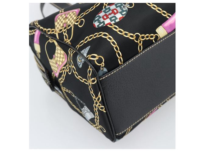 Borsa GUCCI in raso nero con finiture dorate 154180 Auth ep15224V - vista 16