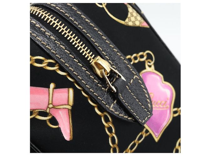 Borsa GUCCI in raso nero con finiture dorate 154180 Auth ep15224V - vista 17