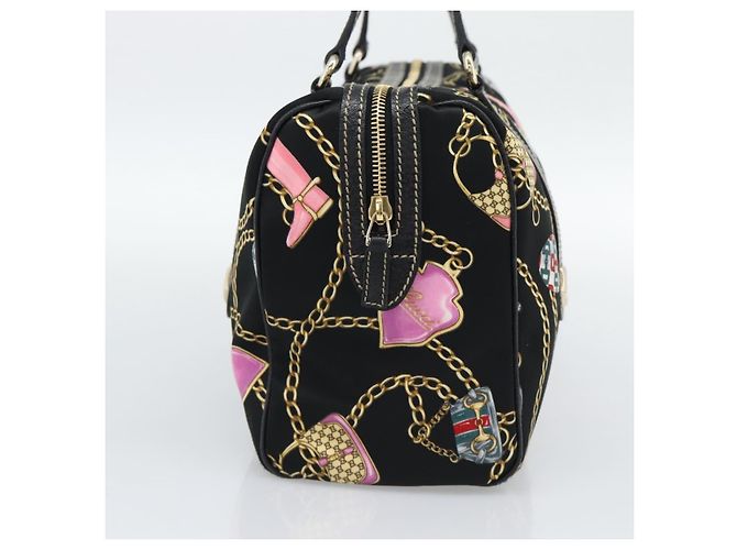Borsa GUCCI in raso nero con finiture dorate 154180 Auth ep15224V - vista 3