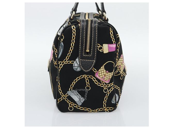 Borsa GUCCI in raso nero con finiture dorate 154180 Auth ep15224V - vista 4