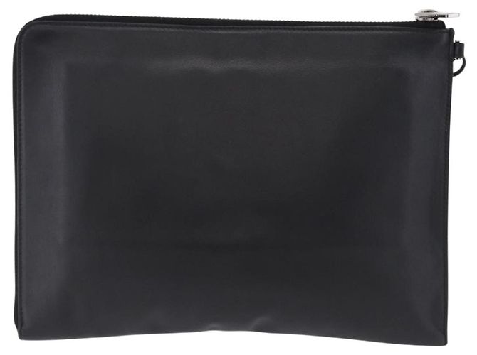 FENDI Clutch Bag Leder Schwarz Silber 7M0225 Auth ka5375V - Ansicht 2