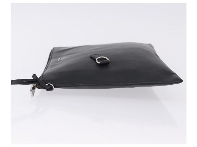 FENDI Clutch Bag Leder Schwarz Silber 7M0225 Auth ka5375V - Ansicht 4