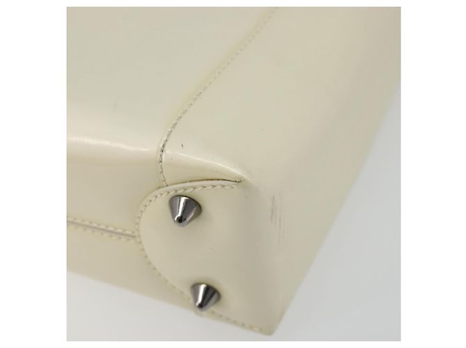 Borsa Christian Dior Maris Pearl in vernice bianco e argento Auth 193129A - vista 16
