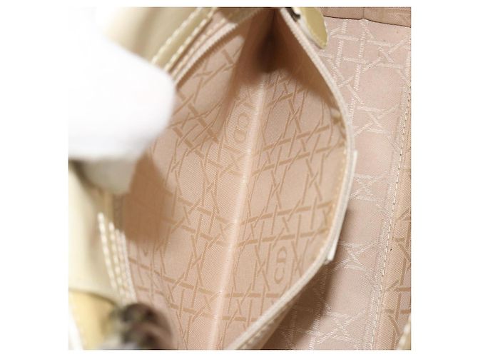 Borsa Christian Dior Maris Pearl in vernice bianco e argento Auth 193129A - vista 25
