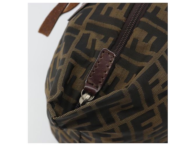 Borsa a Mano FENDI Zucca Canvas Nero Marrone Auth 190346 - vista 10