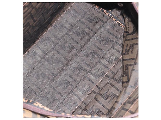 Borsa a Mano FENDI Zucca Canvas Nero Marrone Auth 190346 - vista 11