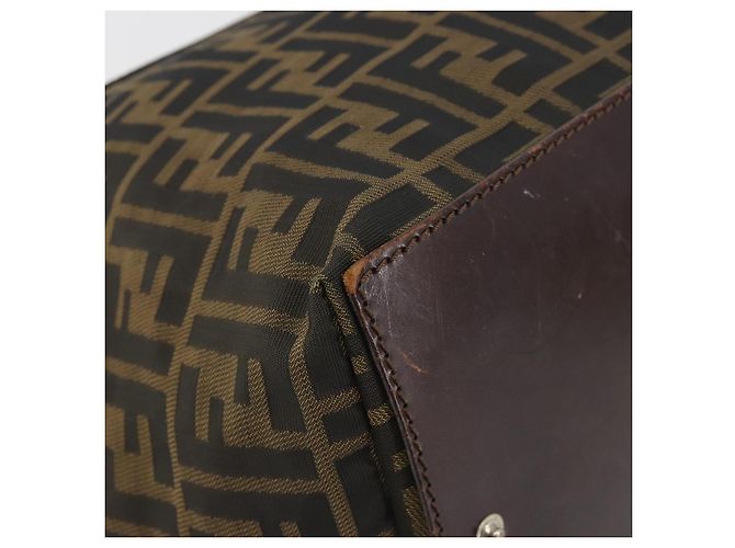 Borsa a Mano FENDI Zucca Canvas Nero Marrone Auth 190346 - vista 15