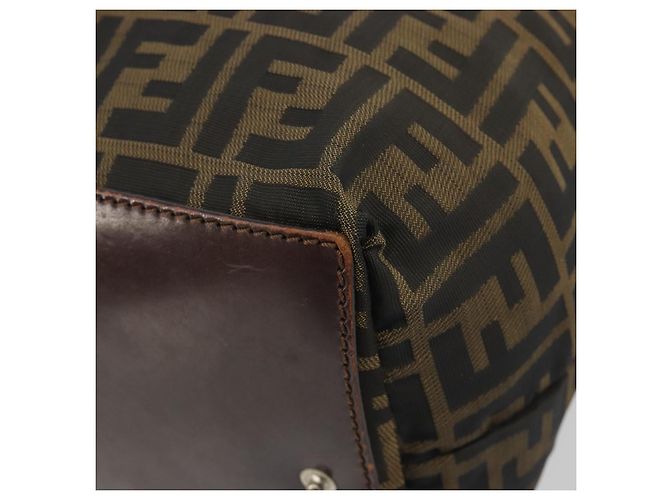 Borsa a Mano FENDI Zucca Canvas Nero Marrone Auth 190346 - vista 16