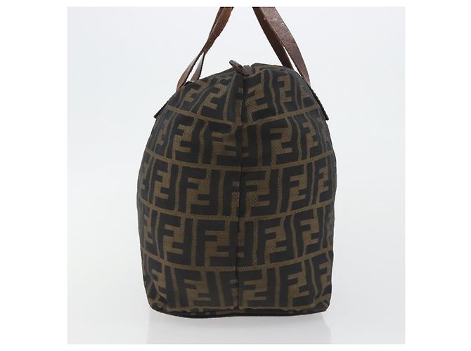 Borsa a Mano FENDI Zucca Canvas Nero Marrone Auth 190346 - vista 4