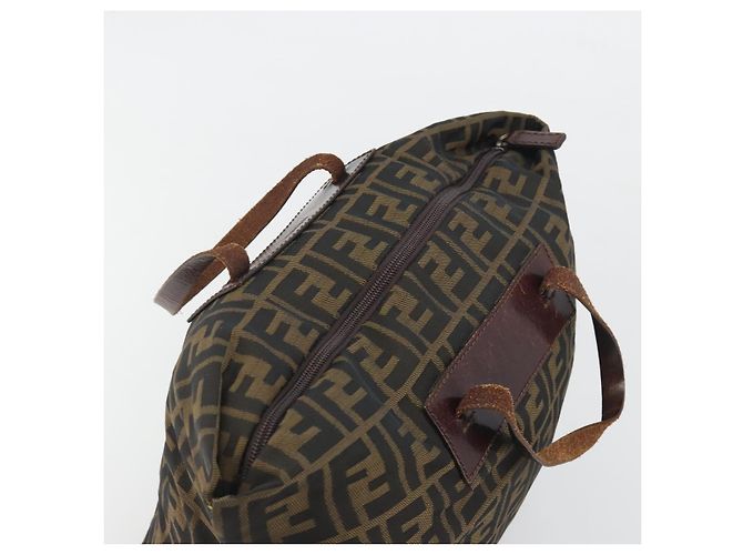 Borsa a Mano FENDI Zucca Canvas Nero Marrone Auth 190346 - vista 6