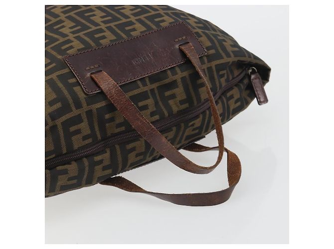 Borsa a Mano FENDI Zucca Canvas Nero Marrone Auth 190346 - vista 7