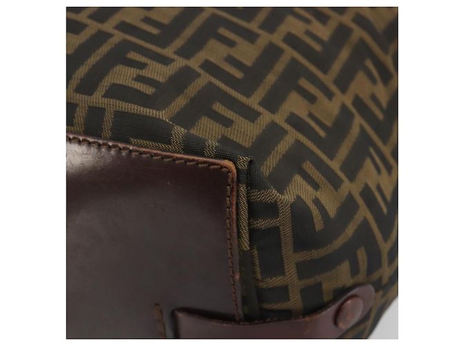 Borsa a Mano FENDI Zucca Canvas Nero Marrone Auth 190346 - vista 8