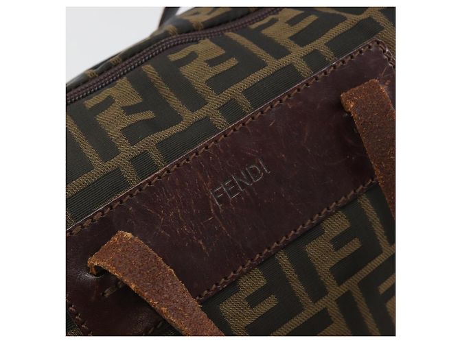 Borsa a Mano FENDI Zucca Canvas Nero Marrone Auth 190346 - vista 9
