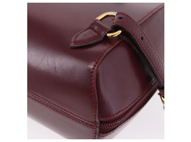 CARTIER Rucksack Leder Bordeaux Gold Authentisch bs36274 Golden - Ansicht 19