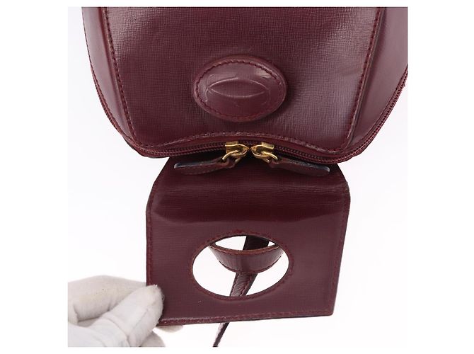 CARTIER Rucksack Leder Bordeaux Gold Authentisch bs36274 Golden - Ansicht 21