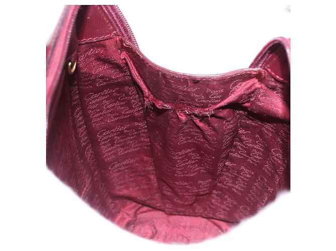 CARTIER Rucksack Leder Bordeaux Gold Authentisch bs36274 Golden - Ansicht 23