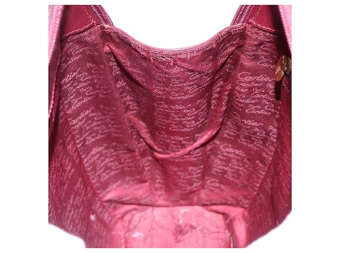 CARTIER Rucksack Leder Bordeaux Gold Authentisch bs36274 Golden - Ansicht 24