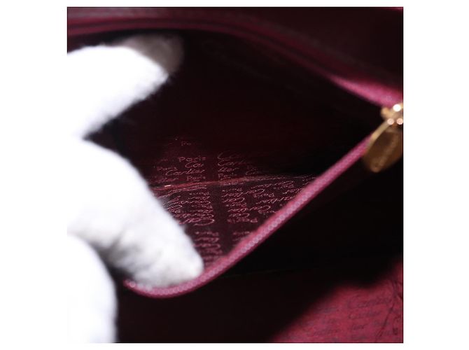 CARTIER Rucksack Leder Bordeaux Gold Authentisch bs36274 Golden - Ansicht 26