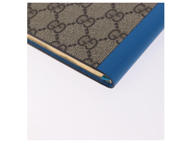 GUCCI GG Supreme Disney Donald Duck Note Book Leather Beige Blue Auth SW2662M Bleu - vue 16