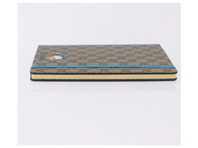GUCCI GG Supreme Disney Donald Duck Note Book Leather Beige Blue Auth SW2662M Bleu - vue 3