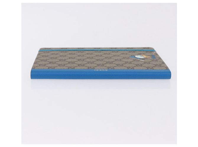 GUCCI GG Supreme Disney Donald Duck Note Book Leather Beige Blue Auth SW2662M Bleu - vue 4