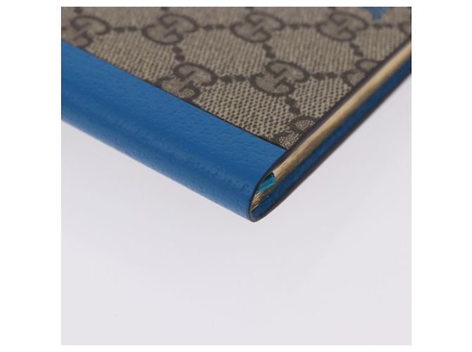 GUCCI GG Supreme Disney Donald Duck Note Book Leather Beige Blue Auth SW2662M Bleu - vue 7