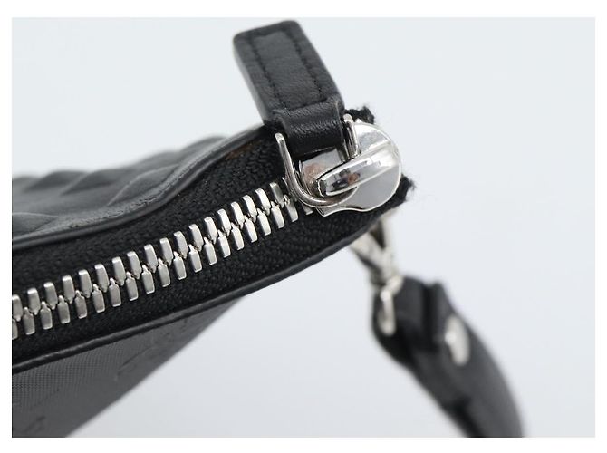 MCM Vicetos Logogramm Clutch Bag aus PVC-Leder Schwarz Silber Auth 194004A - Ansicht 10