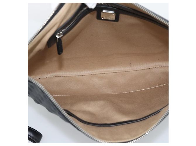 MCM Vicetos Logogramm Clutch Bag aus PVC-Leder Schwarz Silber Auth 194004A - Ansicht 11